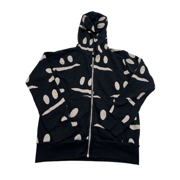 Nununu Smirks Zip Hoodie in Black - Picture 1 of 5